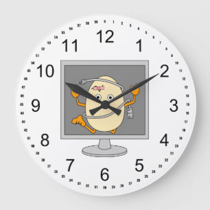 Computer Egghead Large Clock