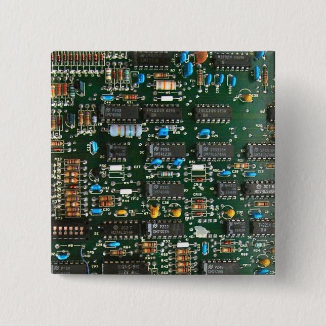 Computer Electronics Printed Circuit Board Image 15 Cm Square Badge (Front)