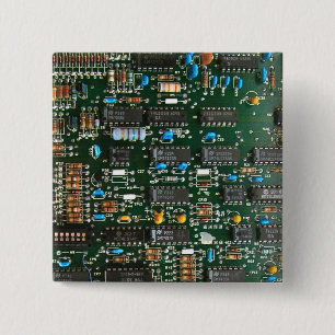 Computer Electronics Printed Circuit Board Image 15 Cm Square Badge