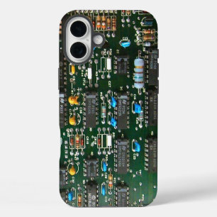 Computer Electronics Printed Circuit Board Image iPhone 16 Plus Case
