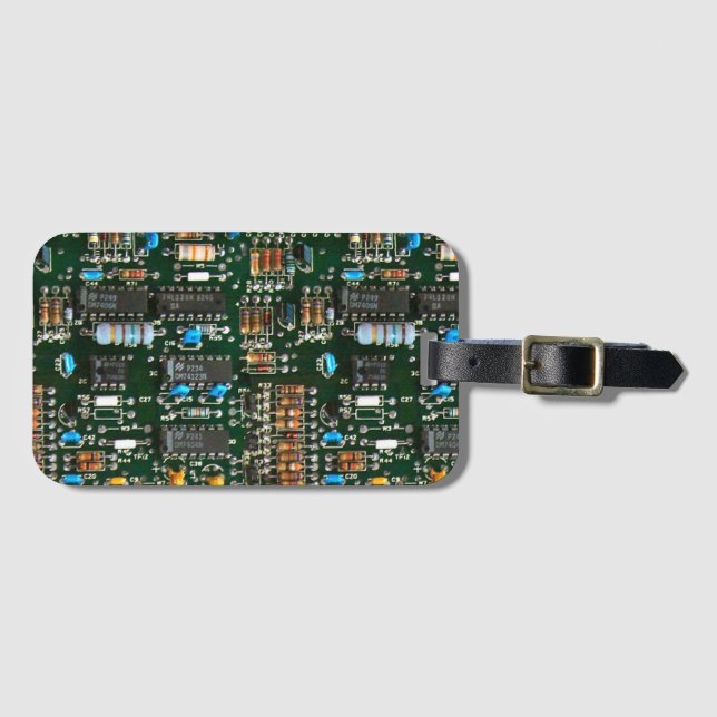 Computer Electronics Printed Circuit Board Image Luggage Tag (Front Horizontal)
