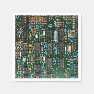 Computer Electronics Printed Circuit Board Image Napkin