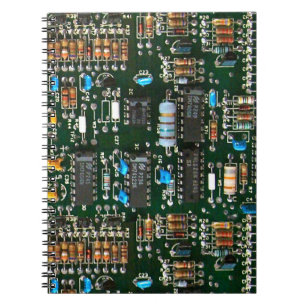 Computer Electronics Printed Circuit Board Image Spiral Notebook