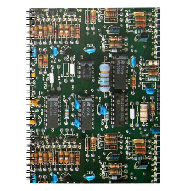 Computer Electronics Printed Circuit Board Image Spiral Notebook (Front)