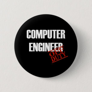 COMPUTER ENGINEER DARK 6 CM ROUND BADGE
