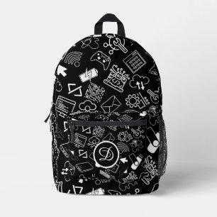 computer engineer programmer coding tech black printed backpack