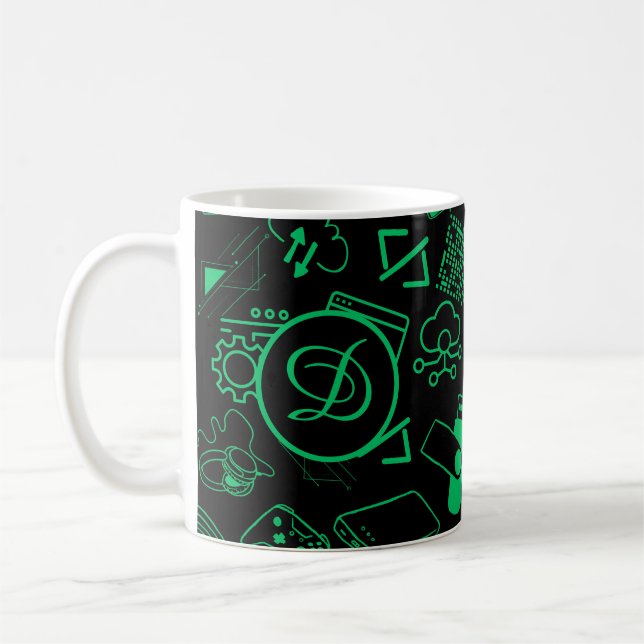computer engineer programmer coding tech green coffee mug (Left)