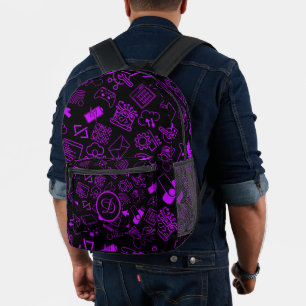 computer engineer programmer coding tech purple printed backpack