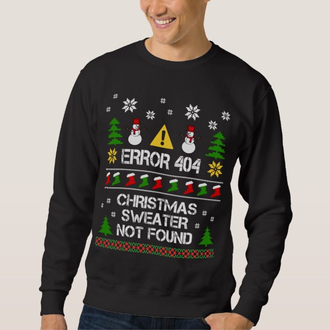 Computer Error 404 Christmas Sweater Not Found Chr (Front)