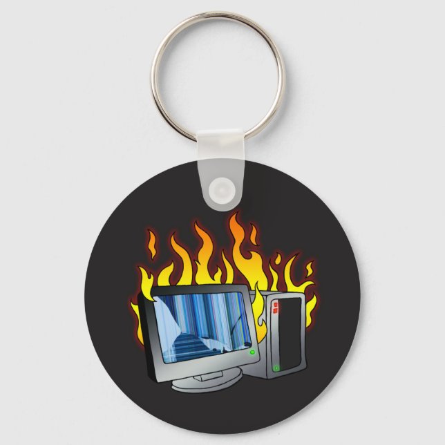 Computer Fire Button Keychain (Front)