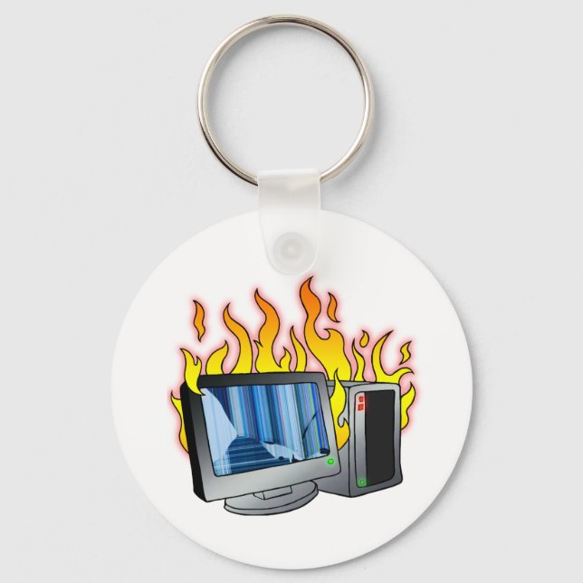 Computer Fire Button Keychain (Front)