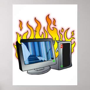 Computer Fire Poster