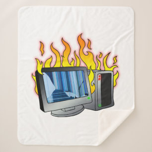 Computer Fire Sherpa Blanket