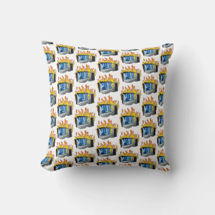 Computer Fire Throw Pillow