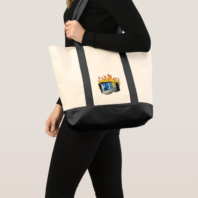 Computer Fire Tote Bag (Front (Product))