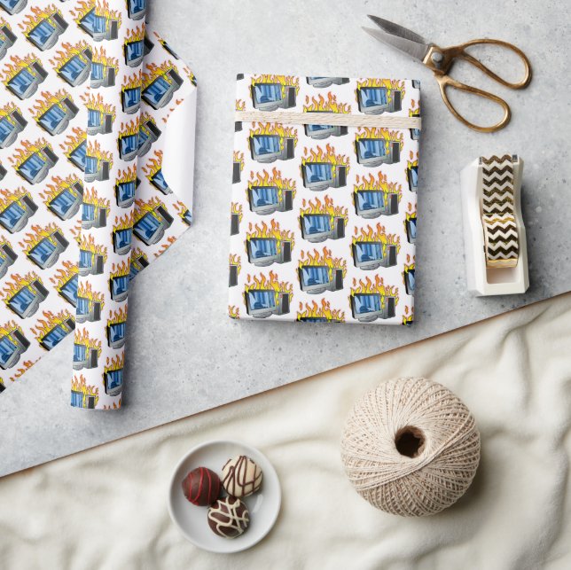 Computer Fire Wrapping Paper (Crafts)