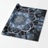 Computer fractal illustration of grey blue winter