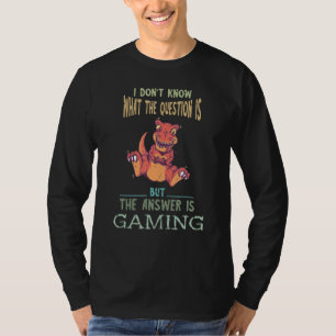 Computer Gamer Rex Dino Gaming Video Games Console T-Shirt