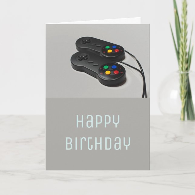 Computer gaming birthday tween boys card (Front)