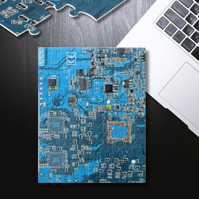 Computer Geek Circuit Board - Blue Jigsaw Puzzle (Creator Uploaded)