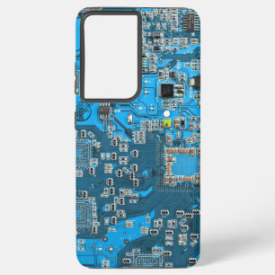 Computer Geek Circuit Board Blue Samsung Galaxy Case