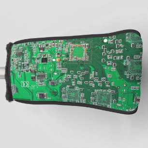 Computer Geek Circuit Board Green Golf Head Cover