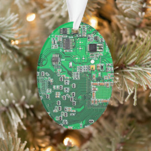 Computer Geek Circuit Board Green Ornament