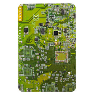 Computer Geek Circuit Board Light Green Magnet
