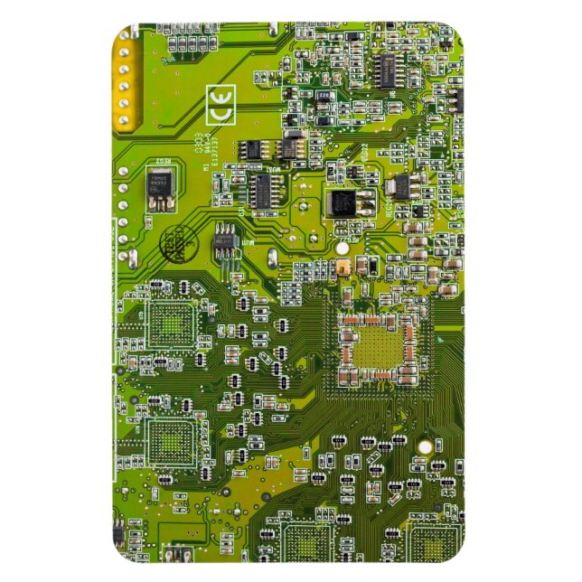 Computer Geek Circuit Board Light Green Magnet (Vertical)