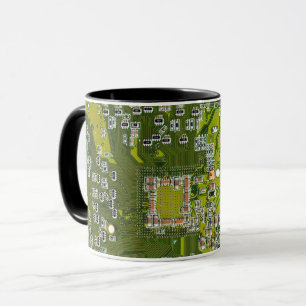 Computer Geek Circuit Board Light Green Mug