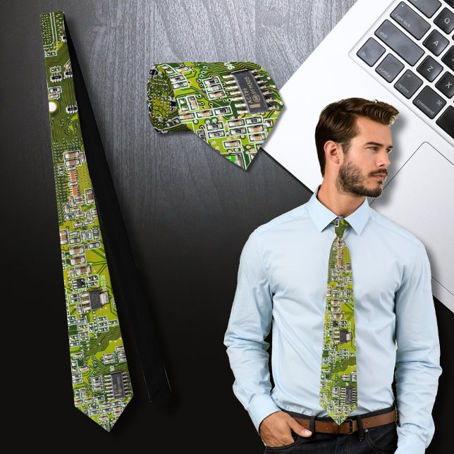 Computer Geek Circuit Board Light Green Tie (Creator Uploaded)