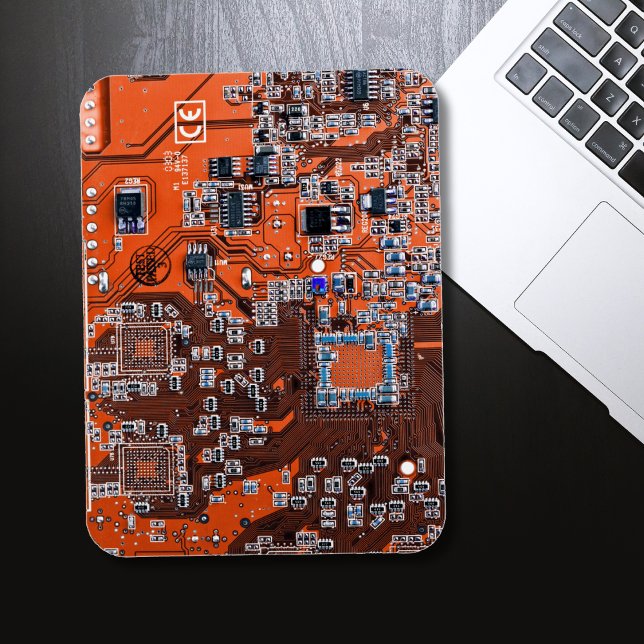 Computer Geek Circuit Board Orange Magnet (Creator Uploaded)