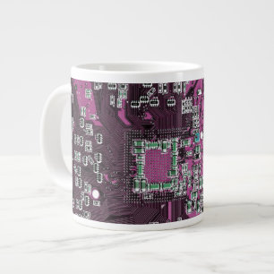 Computer Geek Circuit Board Purple Large Coffee Mug