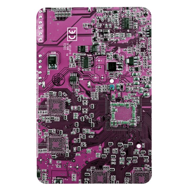 Computer Geek Circuit Board Purple Magnet (Vertical)