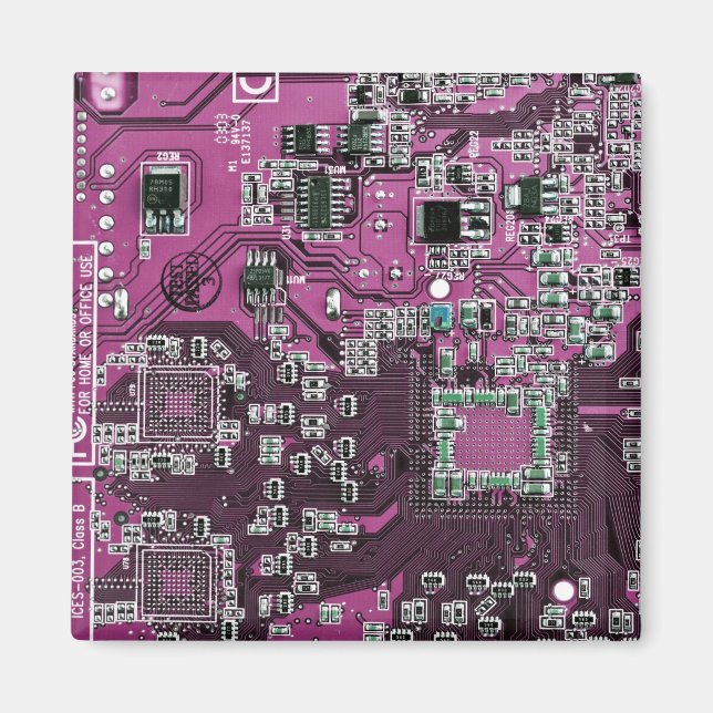 Computer Geek Circuit Board Purple Magnet (Front)