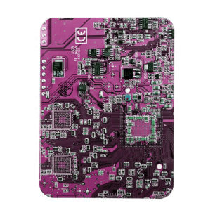 Computer Geek Circuit Board Purple Magnet