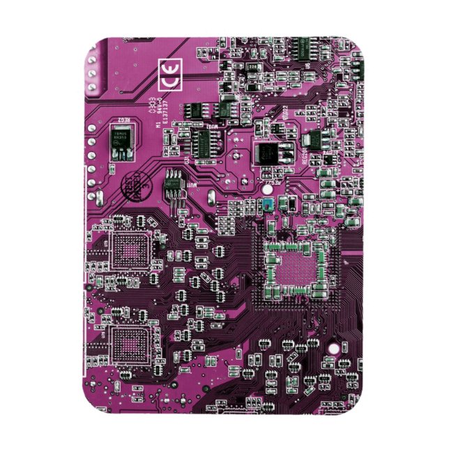 Computer Geek Circuit Board Purple Magnet (Vertical)