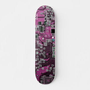 Computer Geek Circuit Board Purple Skateboard