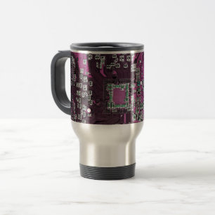 Computer Geek Circuit Board Purple Travel Mug
