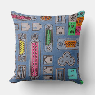 Computer Geek Input Pattern Throw Pillow