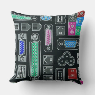Computer Geek Input Pattern Throw Pillow