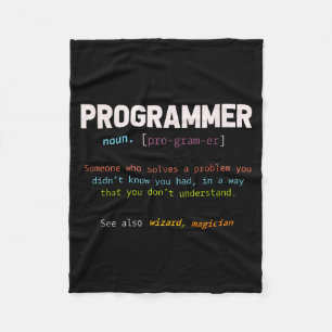 Computer Geek Nerd Gift Funny Programmer Fleece Blanket