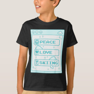 Computer geek peace love skiing lover ski lover T-Shirt