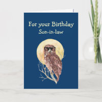 Computer Geek Son-in-law Humour Birthday Owl  Fun