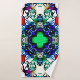 Computer graphics. Illustration of an abstract flo Bath Towel