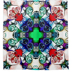 Computer graphics. Illustration of an abstract flo Shower Curtain
