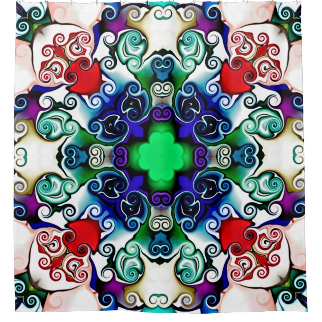 Computer graphics. Illustration of an abstract flo Shower Curtain (Front)