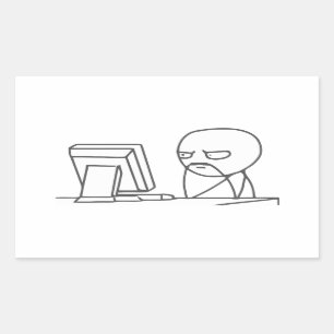 Computer Guy Meme - Rectangle Stickers