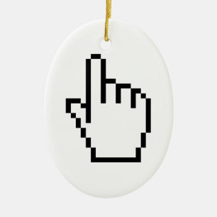 COMPUTER HAND POINTER / MOUSE CURSOR CERAMIC TREE DECORATION