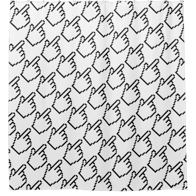 COMPUTER HAND POINTER / MOUSE CURSOR SHOWER CURTAIN (Front)